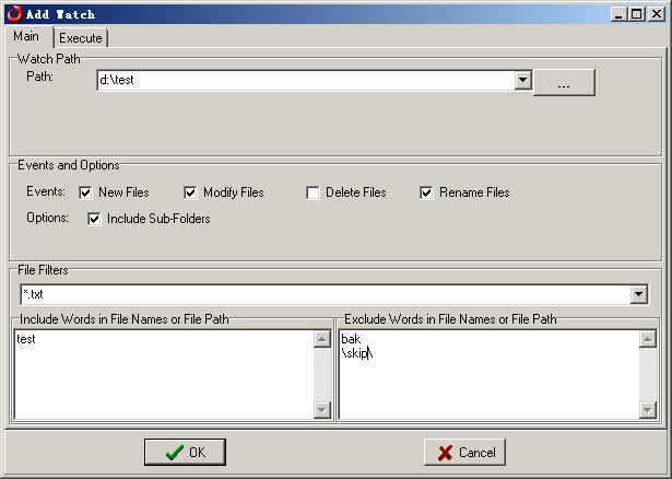Folder Watcher Windows Service Main Setting Dialog